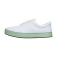 thumbnail image 3 of MaCae Unisex Canvas Lace Up Fashion Shoe With Unique Sole, Office Shoes, Canvas Tennis Shoes, Shoes for Teens, Sports Sneakers - White Colored Band Green/Copacabana, 5M/7W, 3 of 7