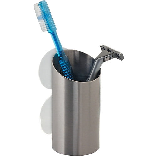InterDesign Forma Suction Toothbrush and Razor Holder Cup for Bathroom