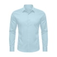 thumbnail image 2 of JTieacloth Classic Casual Long Sleeve Shirt Solid Color Button Down Collar Formal And Business Wear Comfortable Daily Top Long Sleeve Collar Shirt Blue, 2 of 3