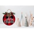 thumbnail image 2 of Eveokoki 12" Merry Xmas Wall Sign, Decorative Christmas Wreath For Front Door, Buffalo Plaid For Front Door Porch Window Wall Farmhouse Indoor Outdoor Home Festival Holiday Decor, 2 of 5