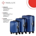thumbnail image 3 of Set 3 Maletas de Viaje Travel Elite Texturizadas G 25 kg M 20 kg Carry On 10 kg Varios colores azul, 3 of 7