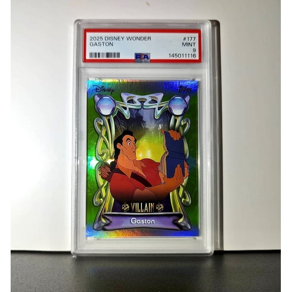 Gaston 2025 Topps Disney Wonder #177 Card Beauty and the Beast PSA 9