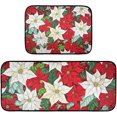 thumbnail image 1 of Christmas Poinsettia Kitchen Mat Set of 2, Non-Slip Kitchen Rug for Floor, Waterproof Sink Carpet for Home, Office, Laundry, 1 of 6