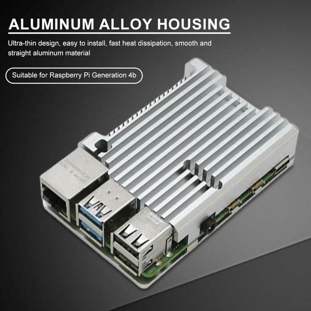 Carcasa de aleación de aluminio con diseño de carcasa abierta, carcasa de disipación de calor para RPI Raspberry Pi