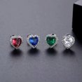 thumbnail image 3 of GKNET 7 Color Heart Cubic Zircon Women Stud Earring Silver Filled Delicate Jewelry 1Pair-black, 3 of 9
