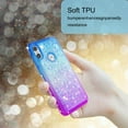 thumbnail image 5 of FIEWESEY For Motorola One P30 Play Case Moto One P30 Play Glitter Case Sparkle Glitter Flowing Liquid Quicksand with Shiny Bling Diamond Women Girls Cute Case For Motorola One P30 Play - Blue+Purple, 5 of 7