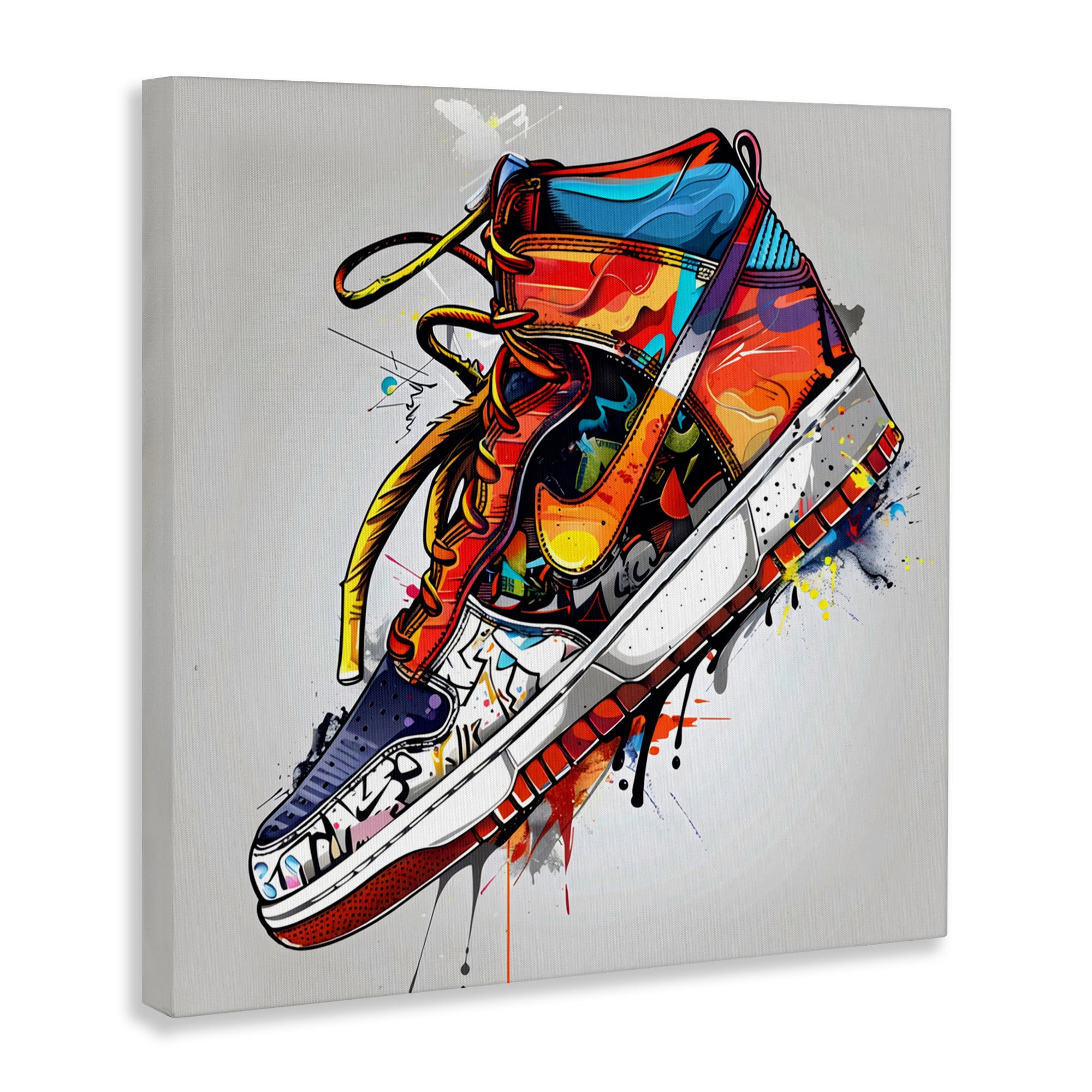 Stupell Industries Graffiti Sneaker with Laces Canvas Wall Art, design by Creative Studio