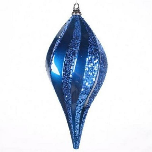 Vickerman M132502 Blue Candy Glitter Swirl Drop Ornament - 8 in.