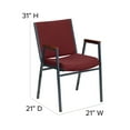 thumbnail image 6 of BizChair 4 Pack Heavy Duty Burgundy Patterned Fabric Stack Chair with Arms, 6 of 14