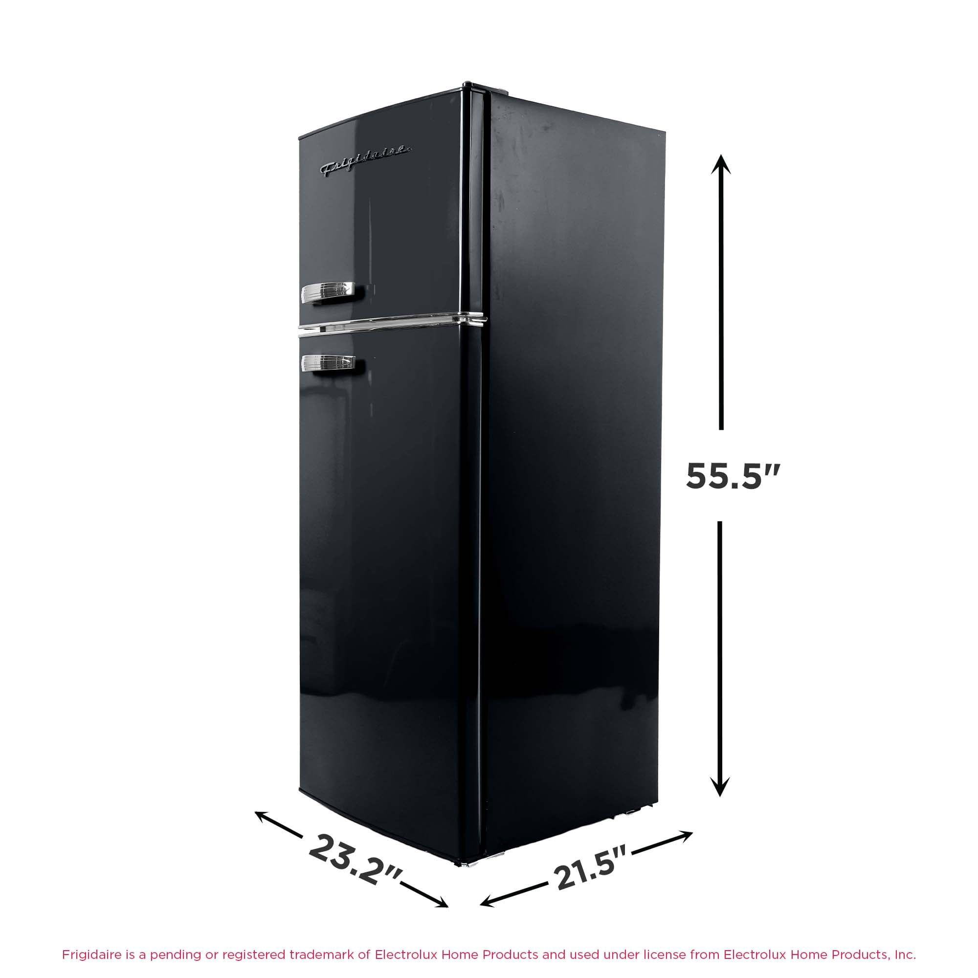 Frigidaire 7.5 Cu Ft. Retro Refrigerator, Top Mount Compact Fridge, Black