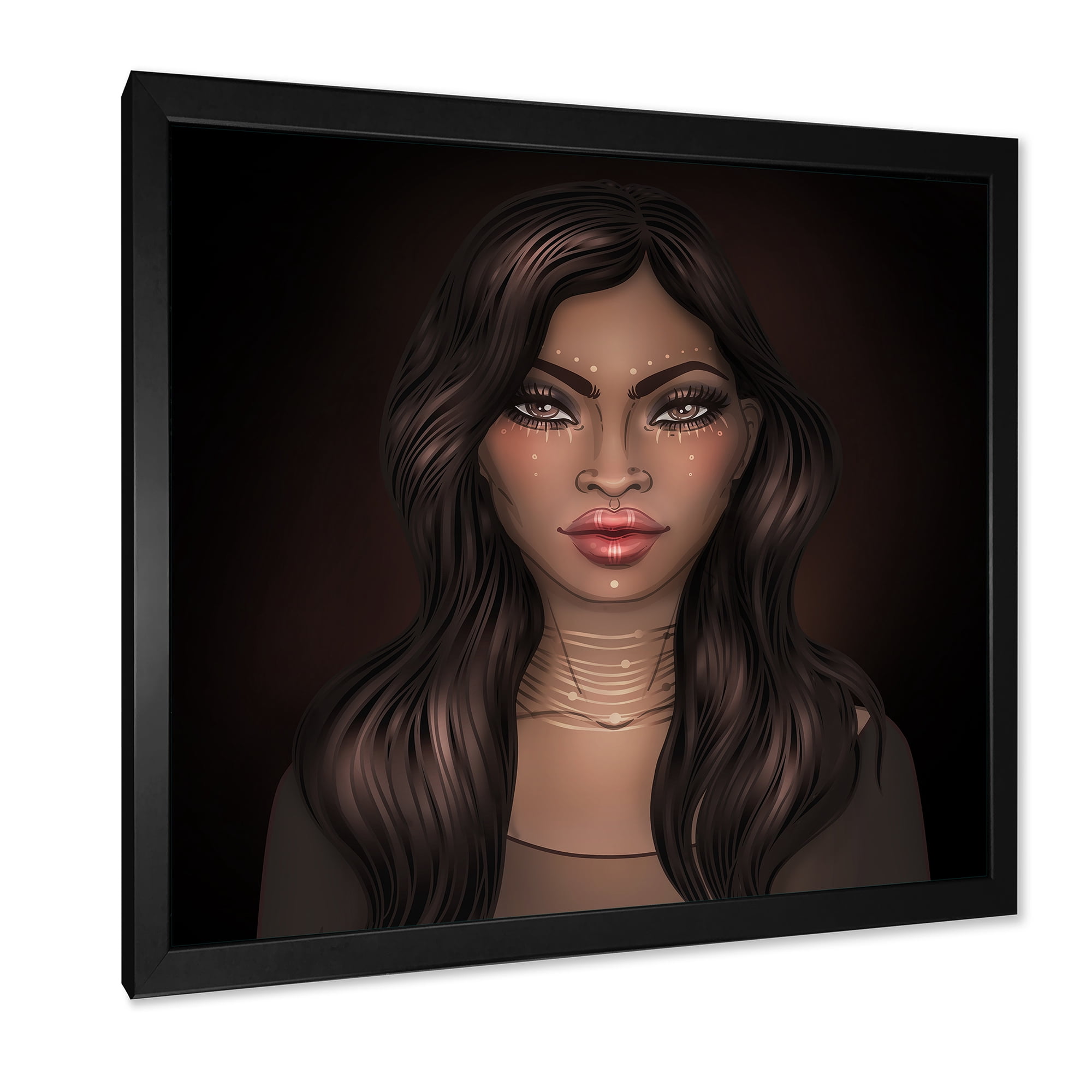 Designart 'Portrait of Afro American Woman IV' Modern Framed Art Print
