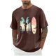 thumbnail image 5 of Camisas de Manga Larga para Hombres Imprimir Casual Cuello Redondo Blusa de Manga Corta, Camisas de Lino para Hombres, 5 of 8