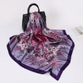thumbnail image 2 of Silk Head Scarf for Women - 35" Hair Scarves Satin Head Scarf Bandanas Square Silk Hair Night Sleeping - purple, 2 of 5