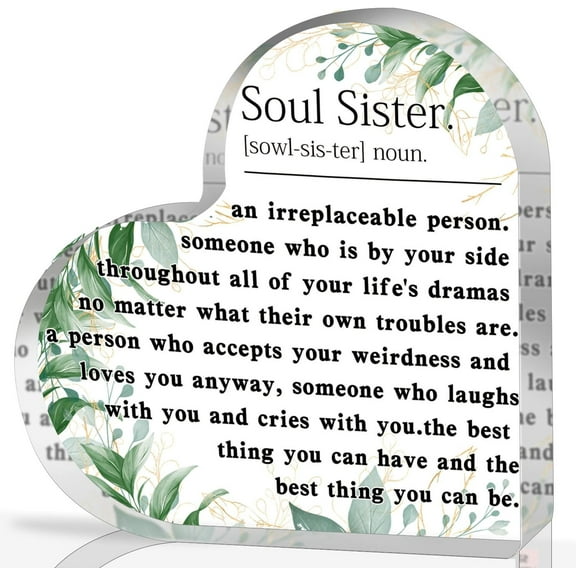 Sisters Gifts from Sister, Acrylic Heart Keepsake, Birthday Gifts for Sisters from Sisters, Meaningful Gifts for Sisters, soul sister gifts - Keepsake Paperweight Decorative Accessories