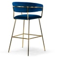 thumbnail image 3 of Set of 2 Aleck Gray Fabric Counter Stool with Antique Finish Wood Legs, 3 of 6