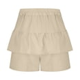 thumbnail image 5 of Stephy Flowy Shorts for Women Casual Boho Ruffle Tiered Skorts High Waist Mini Skirts Tennis Going Out Trendy Shorts, Beige, M, 5 of 5
