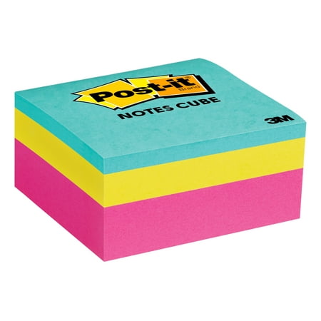 Post-it Notes Cube, 3 in x 3 in, Bright Colors, 1 Cube/Pack, 400