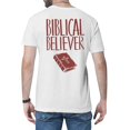 thumbnail image 3 of Men's Biblical Believer Christian T-Shirt Polyester & Spandex, Raglan Sleeves, for Working Out & Lounging, 3 of 4