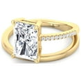 thumbnail image 4 of Loland - Double Thin Twist Band Emerald Cut Moissanite Lab- Diamond Pave Engagement Ring, 4 of 5