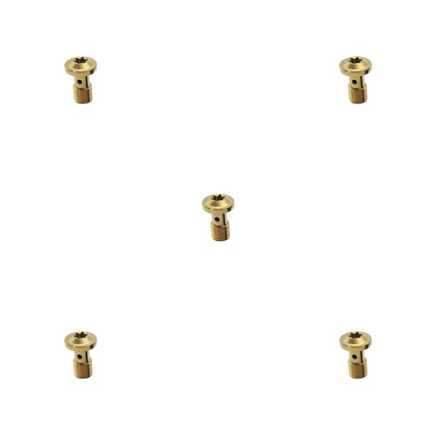 Scienceny Pernos de freno de motocicleta tornillo manguera tubería aleación de titanio adaptador de ajuste sujetador reemplazo duradero dorado Type2 NO2