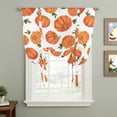 thumbnail image 2 of Thanksgiving Balloon Curtains for Living Room/French Door, Fall Orange Pumpkin Green Maple Leaves Tie Up Curtains 63 Inch Length Energy Saving Kitchen Curtains Shades for Windows 42"x63", 2 of 8