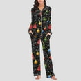 thumbnail image 5 of FDGIU Festive Christmas Pajama Set, Women's Printed Long Sleeve Pjs, Cozy Holiday Loungewear, 5 of 6