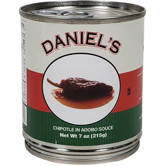 Daniel's Chipotle Pepper in Adobo Sauce -  186ml Can - 1ct - Smoky Heat for Flavorful Creations - Authentic Mexican Ingredient (1ct)