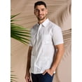 thumbnail image 6 of Cafe Luna Men's and Big Men's Cotton Blend Pintuck Short Sleeve Guayabera Shirt, Sizes S-5XL, 6 of 7