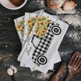 thumbnail image 2 of SPXUBZ Kitchen Towels, Black and White Buffalo Plaid Truck Sunflower for Home Kitchen Decor Housewarming Gift Towel Set of 2, 2 of 5