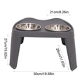 thumbnail image 3 of SouMaox Elevated Dog Bowl Stand, Stainless Steel Double Bowl Feeding Table for Medium Large Breeds, Raised Design for Comfortable Eating, Easy Clean Pet Dish Set, 10.62" x 11.02" x 19.68" Gray, 3 of 6