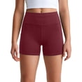 thumbnail image 2 of Siminsem Women's 5 Inch High Waisted Biker Shorts with Pockets Tummy Control Spandex Yoga Shorts for Women Buttery Soft Workout Gym Athletic Running Shorts 4 Way Stretch, Wine,XL, 2 of 6