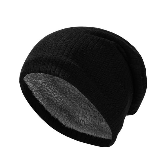 Ugoldhm Womens Winter Beanie Hats - Soft Cotton Knit Cover Ear Slouchy Hat with Warm Plush Lined