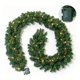 thumbnail image 1 of TQEHS Guirnalda navideña con luces, guirnalda navideña preiluminada, guirnalda navideña colgante de ratán artificial verde, guirnalda de pino Norfolk de tacto real verde exuberante y clásica para deco, 1 of 6