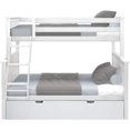 thumbnail image 3 of BEDSMART Solid Wood Twin Over Full Bunk Bed With Trundle | White, 3 of 7