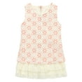 thumbnail image 1 of Richie House Little Girls Pink White All Over Jacquard Flower Dress 6, 1 of 2