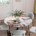 thumbnail image 5 of Christmas Round Tablecloth for 45-54 Inch Tables, Fitted Table Cover with Elastic Edge, Xmas Birds Snowflake Tree Botanical Waterproof Outdoor Table Cloth Protector for Patio Garden Dinner Picnic, 5 of 9