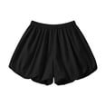 thumbnail image 3 of Daiosportswear Women's Solid Lightweight Flow Balloon Shorts Elastic Waist Daily Beach Casual Bottoms Black L(L), 3 of 8