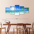 thumbnail image 3 of Elephant Stock Beach Daydream Wall Art - Horizontal Multi Panel Canvas - Living Room Wall Decor - Beach Multi Panel - Blue And Green Decor - 92" x 42", 3 of 8
