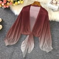 thumbnail image 2 of Tumotour Summer Shrugs Coats For Women Chiffon Tie Front Bell Sleeve Summer Long Sleeve Shawl Cropped Cardigans For Wedding Bride Dresses, 2 of 8