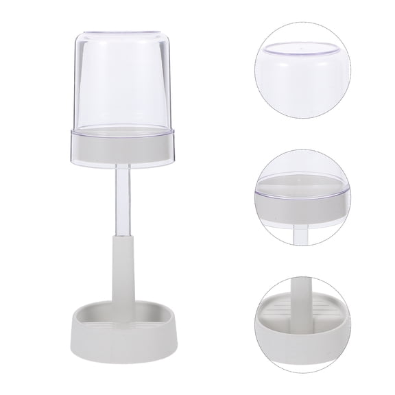 Hemoton Toothbrush Holder with Lid Electric Toothbrush Stand 2 Slots Toothbrush Toothpaste Storage Holder for Bathroom Storage Organizer