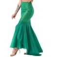 thumbnail image 2 of Sxiwei Women's Sequins Mermaid Costume Halloween Party Cosplay Tail Maxi Skirts with Mesh Panel Green L, 2 of 8