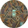 thumbnail image 1 of Ahgly Company Indoor Round Patchwork Light Blue Transitional Area Rugs, 5' Round, 1 of 4