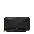 thumbnail image 1 of Cartera de mano Fossil Logan de piel negra con cremallera, 1 of 5