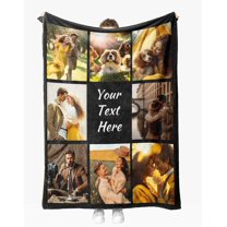 Custom Blankets Personalized Photo Pictures Gifts Blankets for Boyfriend Girlfriend Husband Wife Couple for Christmas Halloween Birthday Anniversary (Style 1)