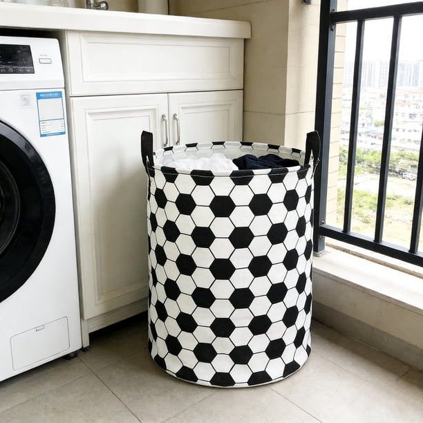 Gran cesta de lavandería de lino impermeable plegable con asas resistentes, organizador de juguetes multicolor y cesto de almacenamiento para baño, dormitorio o uso doméstico.