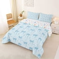 thumbnail image 2 of Erosebridal Cartoon Love Heart Full Size Comforter Sets 3 Pieces For Kids Girls,Teens Blue Stripes Bow Tie Bedding Sets,Lightweight Room Decor, 2 of 6