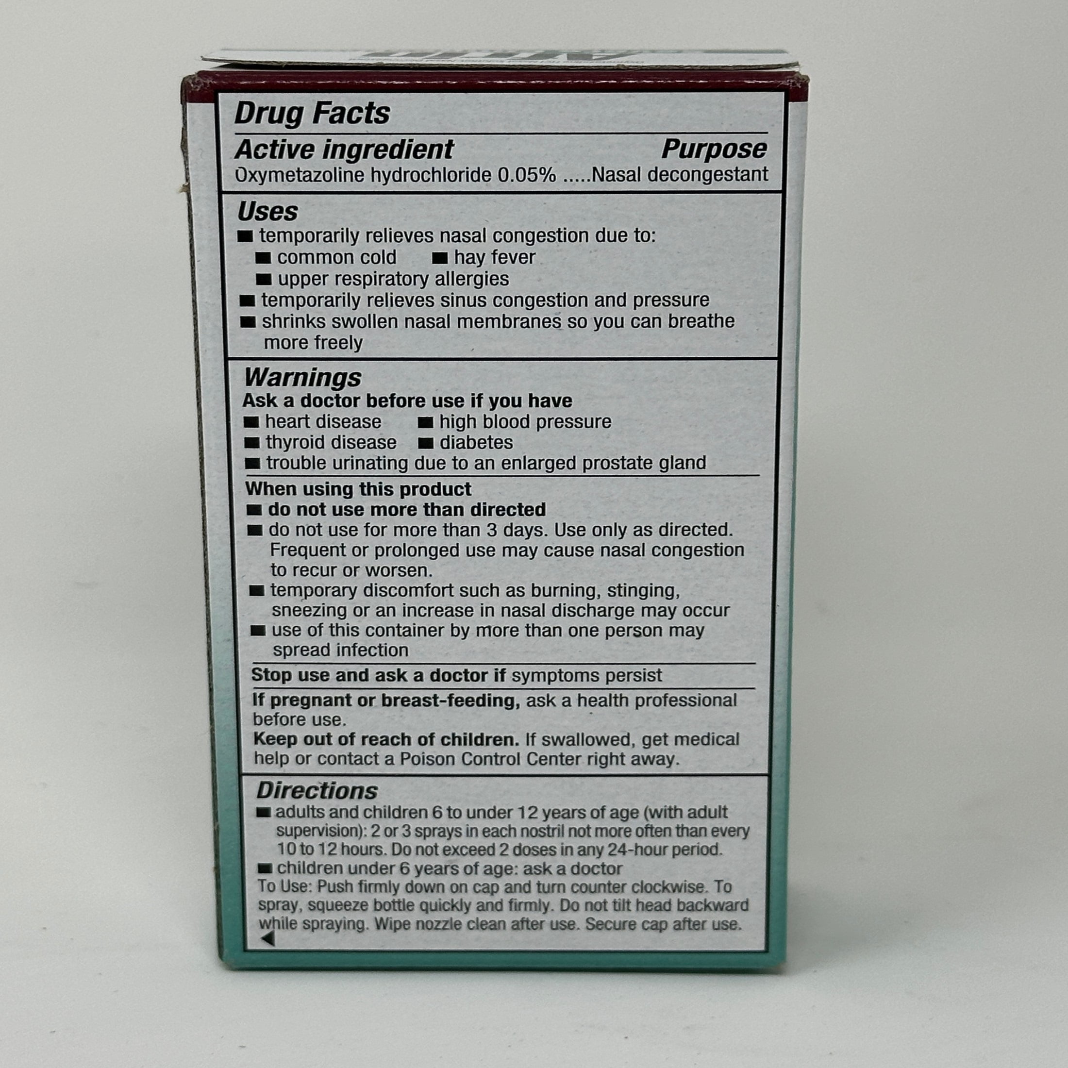 Afrin 12 Hour Severe Congestion Maximum Strength Nasal Spray, 0.5oz, 5-Pack