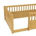 thumbnail image 5 of Netrum Twin Floor Bed Frame with Fence,Montessori Wooden Floor Twin Size Beds with Safety Guardrails for Bedroom,Mattress not included,Natural, 5 of 8