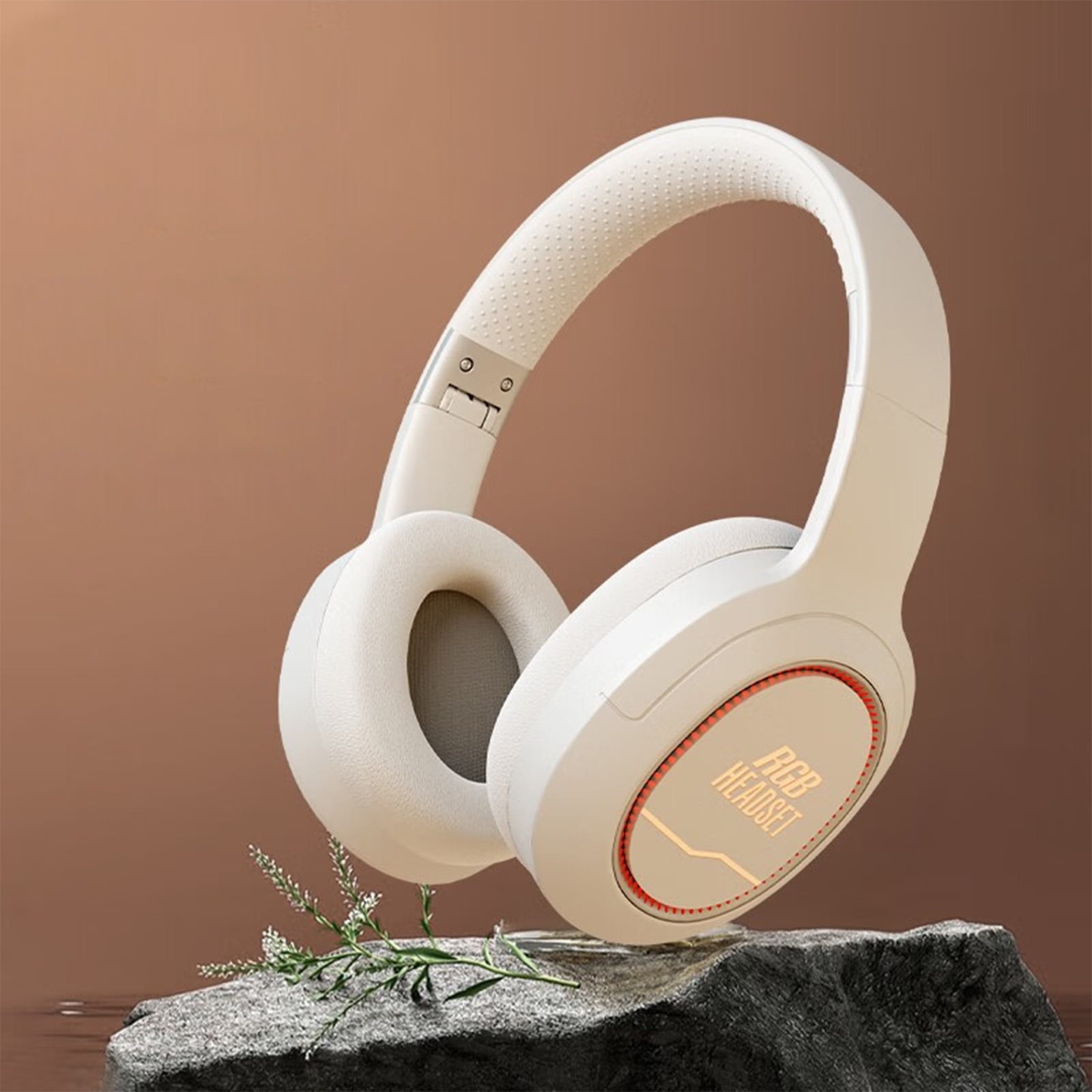 Wireless Bluetooth Over Ear Headphones Up to 28H Battery Life Headset with Microphone Gym Overhead Headphones Compatible with iOS & Android Mobile Phones,Computers,Laptop,White