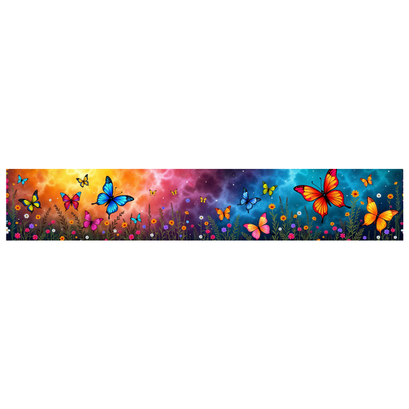Beautiful Butterfly and Flower Design Background Banner Party Decors Backdrop for Garden Parties Outdoor Celebrations Photo Shoots and Spring Events